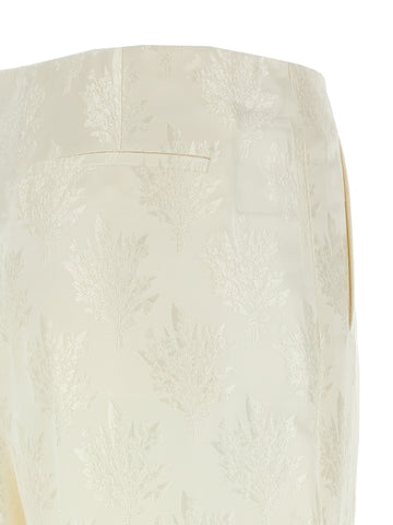 White Silk Casual Pants