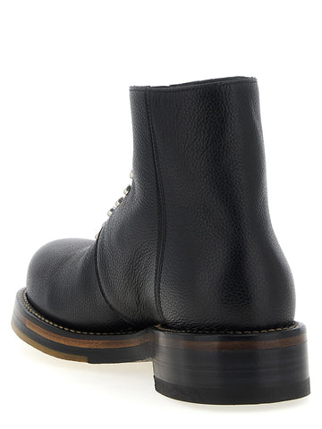 Black Calfskin Ankle Boots