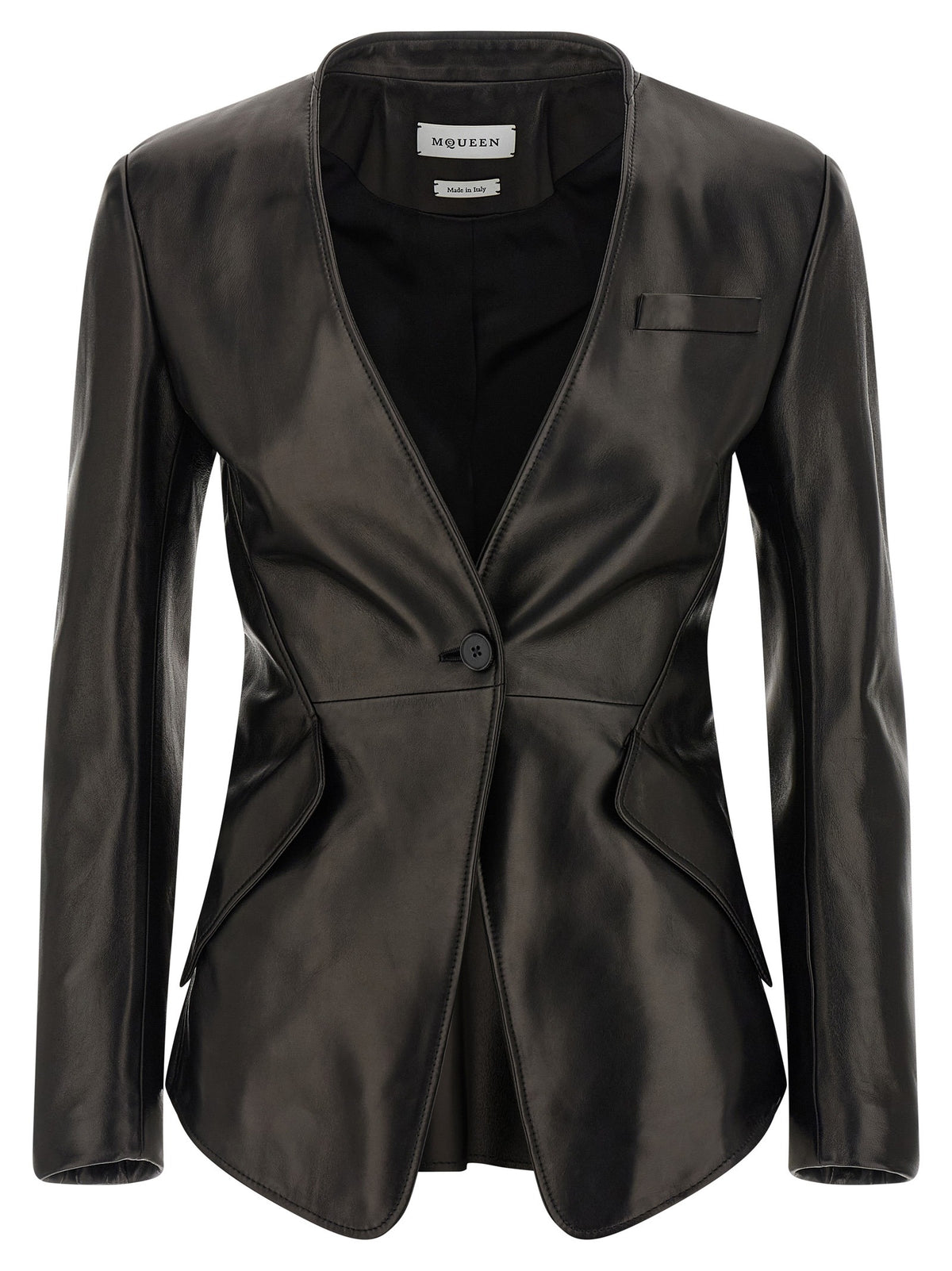 Black Lamb Leather Blazer