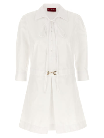 White Cotton Short Dress