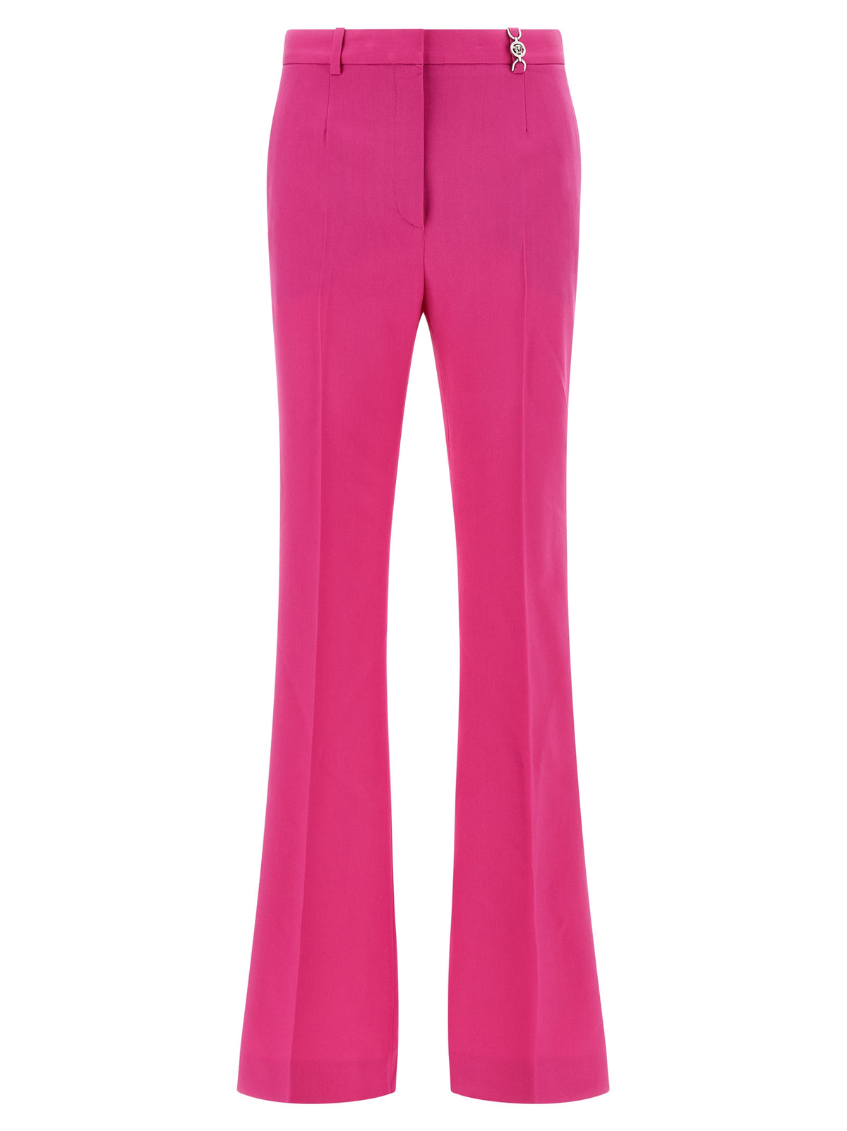Fuchsia Virgin Wool Flared Pants