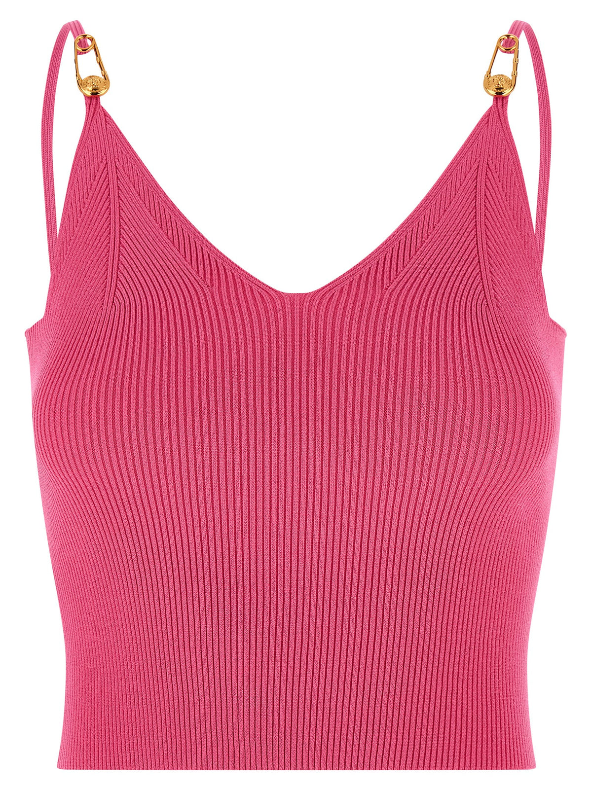 Fuchsia Viscose Sleeveles T-Shirt