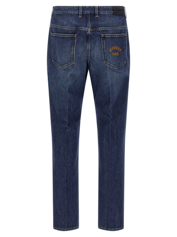 Blue Cotton Straight-Leg Jeans
