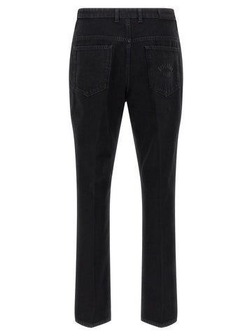 Black Cotton Straight-Leg Jeans