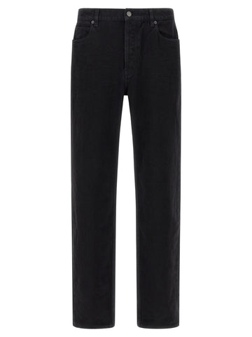 Black Cotton Straight-Leg Jeans