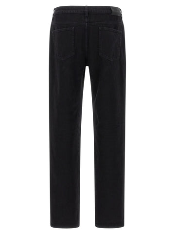Black Cotton Straight-Leg Jeans