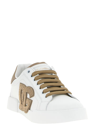 Beige Calfskin Sneakers