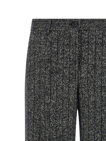 Bicolor Virgin Wool Casual Pants