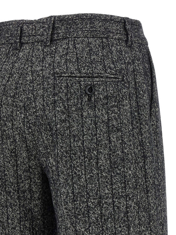 Bicolor Virgin Wool Casual Pants