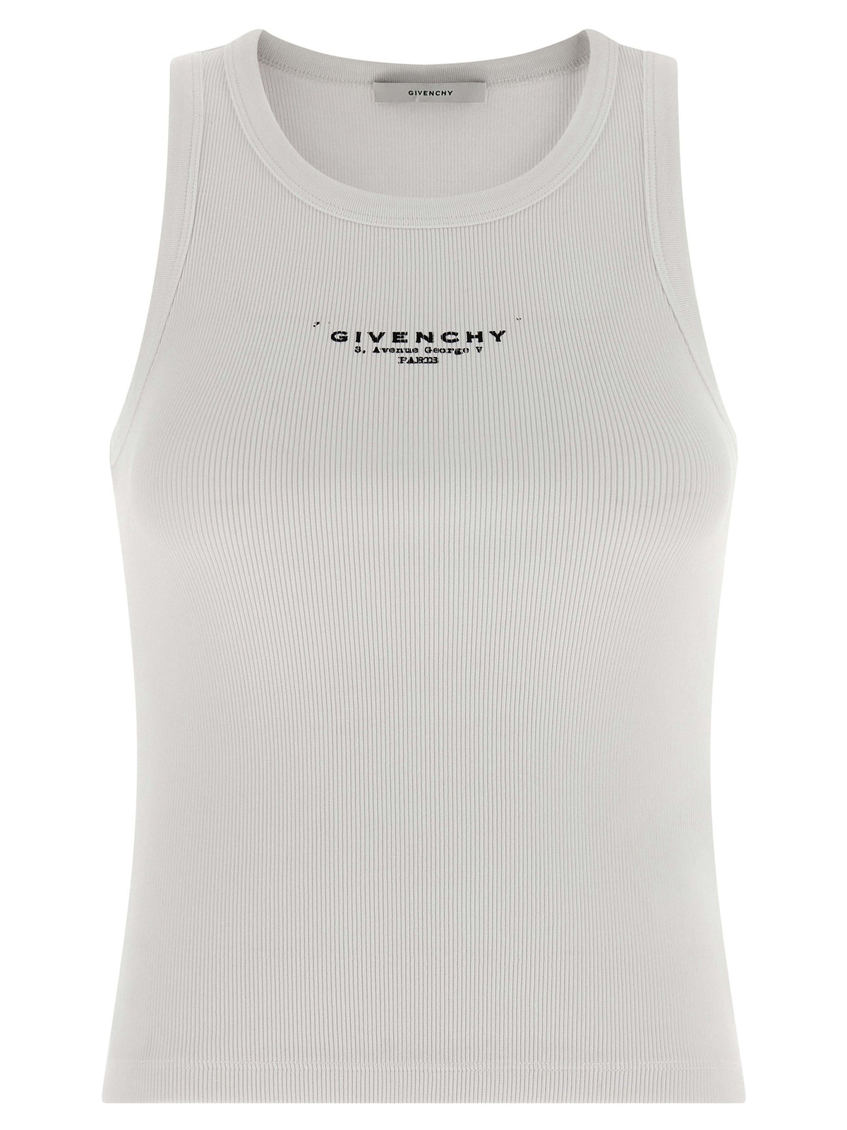 White Cotton Sleeveles T-Shirt