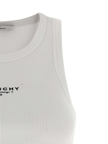 White Cotton Sleeveles T-Shirt