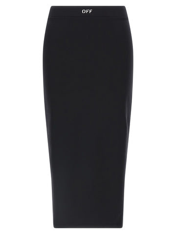 Black Polyamide Midi Skirt