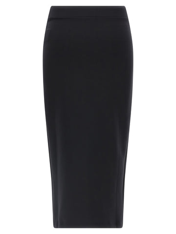 Black Polyamide Midi Skirt