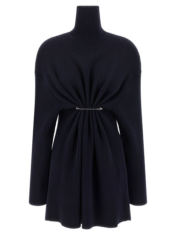 Blue Wool Short Dress