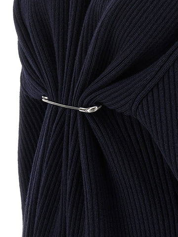 Blue Wool Short Dress