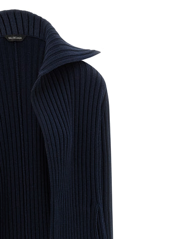 Blue Polyester Cardigan