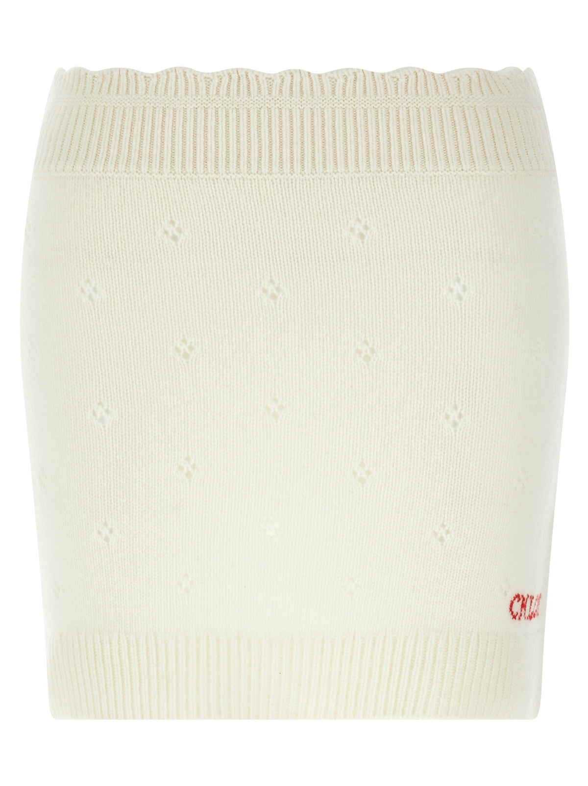 White Wool Long Skirt