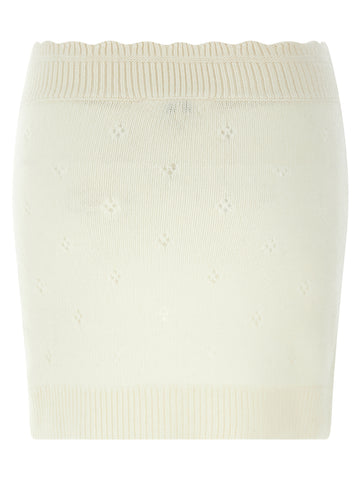 White Wool Long Skirt