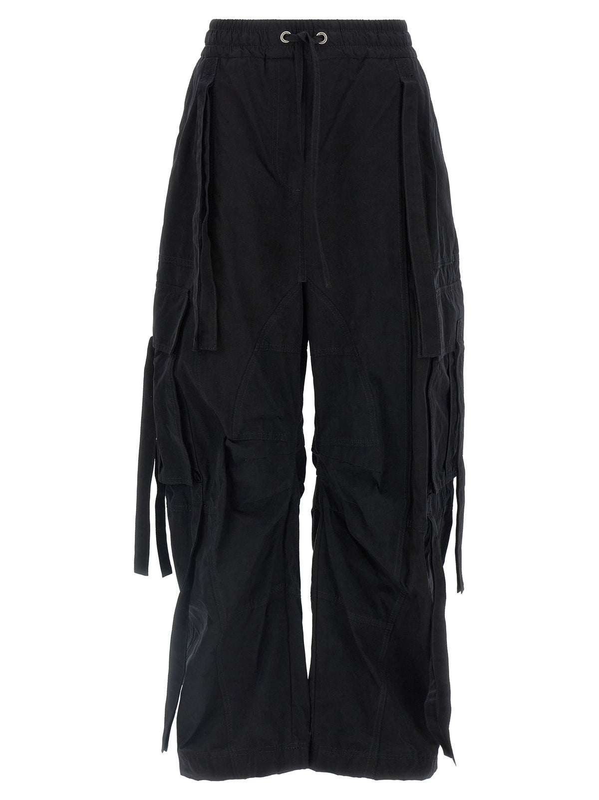 Black Cotton Cargo Pants