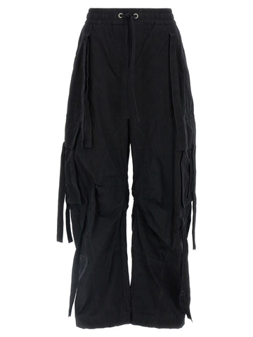 Black Cotton Cargo Pants