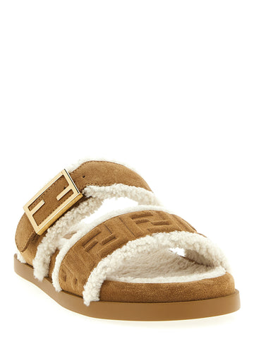 Beige Calfskin Slides