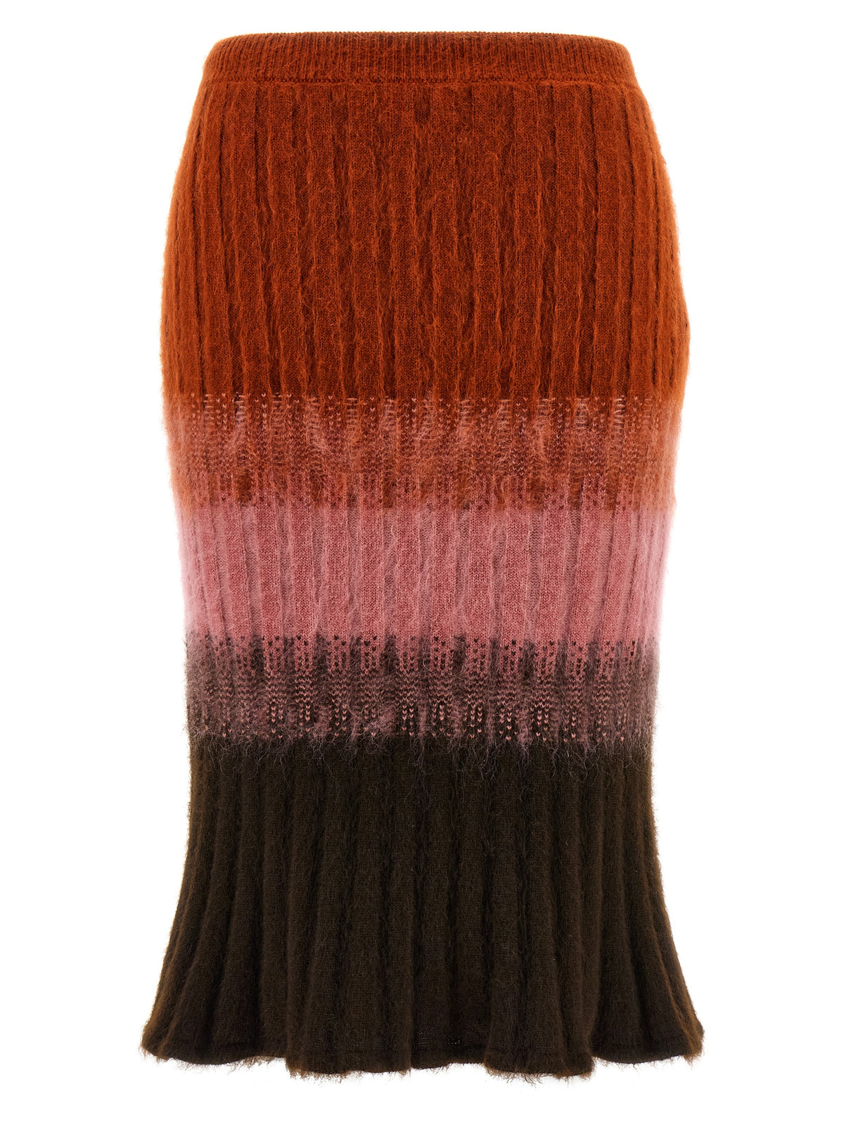 Multicolor Wool Midi Skirt