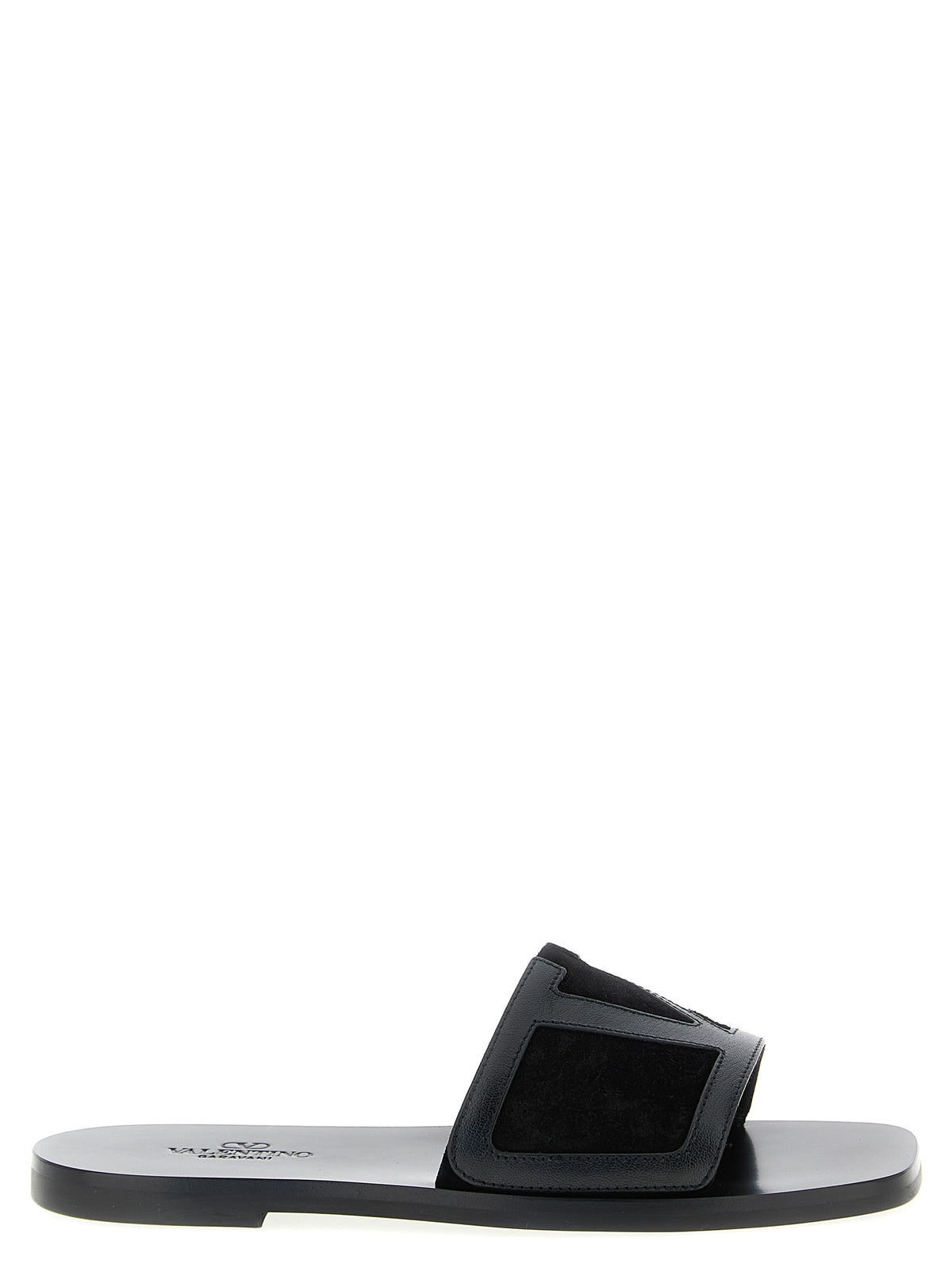 Black Calfskin Slides