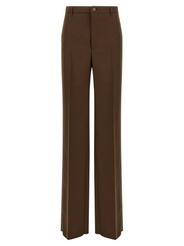 Brown Polyester Dress Pants