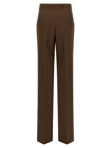 Brown Polyester Dress Pants
