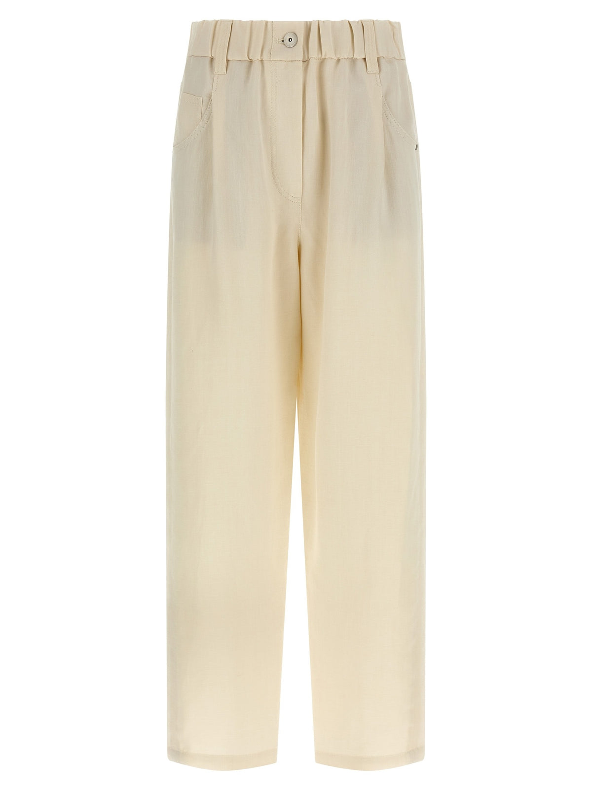White Viscose Casual Pants