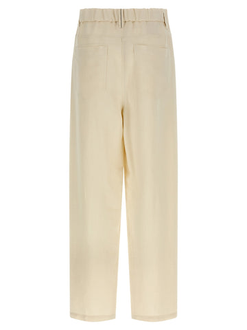 White Viscose Casual Pants
