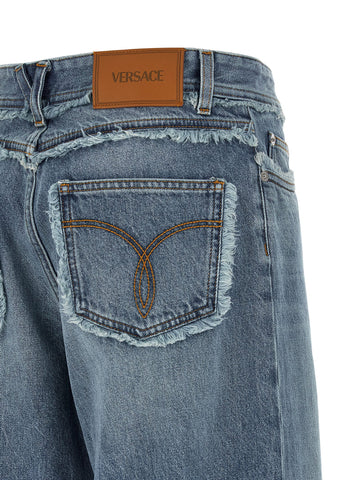 Blue Cotton Boyfriend Jeans
