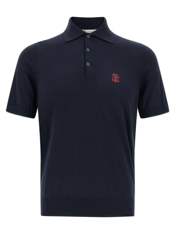 Blue Cotton Polo Shirt