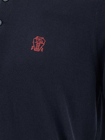 Blue Cotton Polo Shirt
