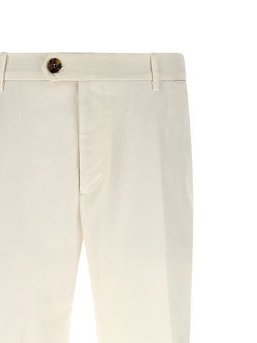 White Cotton Casual Pants