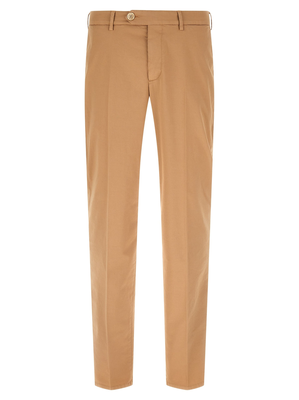 Beige Cotton Casual Pants