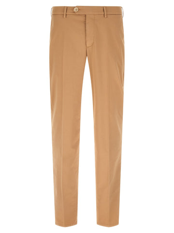 Beige Cotton Casual Pants
