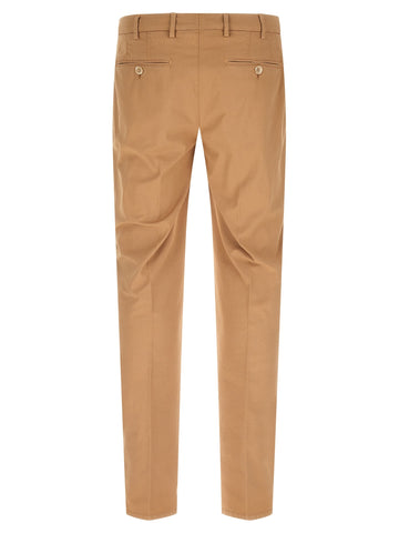Beige Cotton Casual Pants