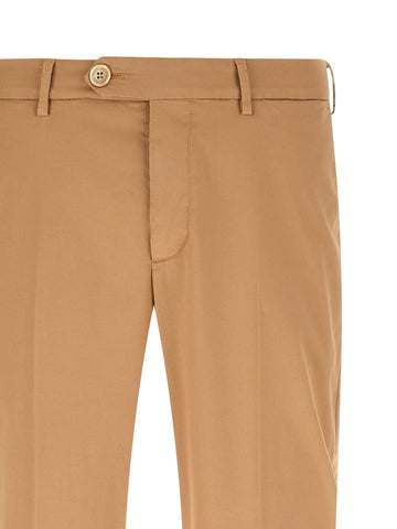 Beige Cotton Casual Pants