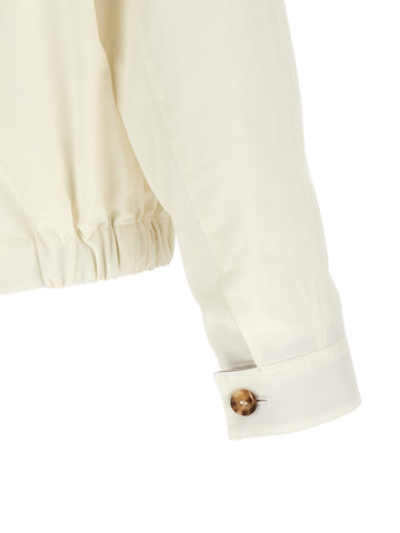 White Cotton Full-Length Jacket