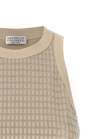 Beige Cotton Tank Tops
