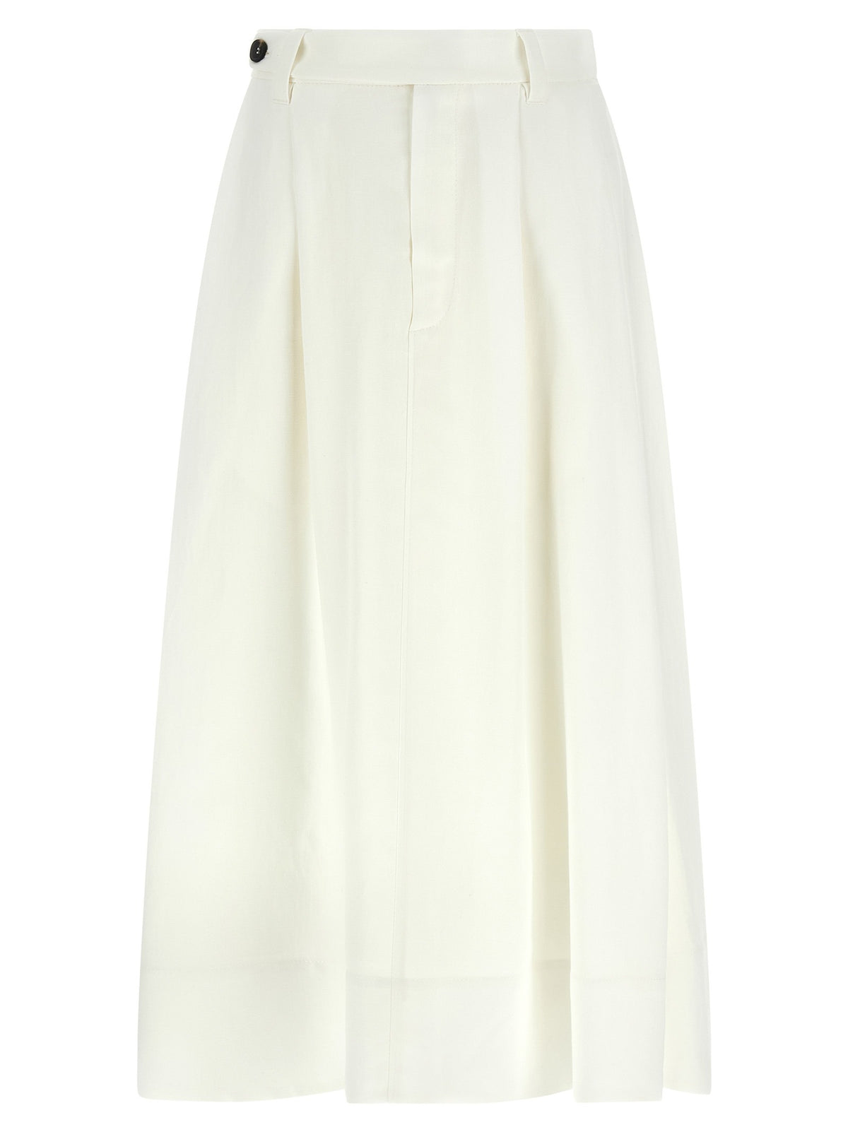 White Viscose Midi Skirt