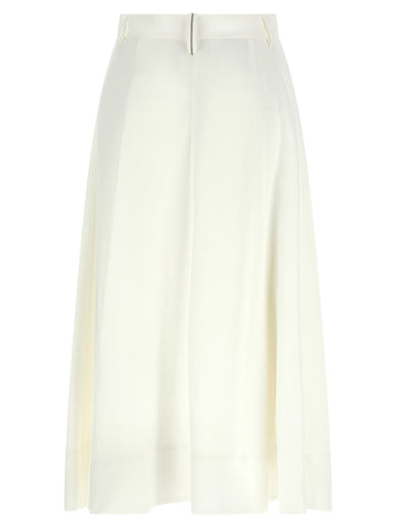 White Viscose Midi Skirt