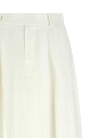 White Viscose Midi Skirt