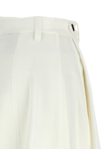 White Viscose Midi Skirt