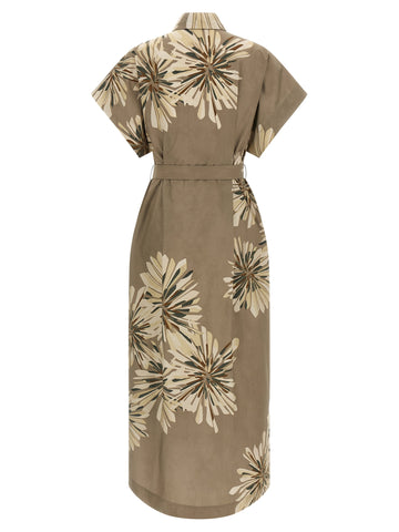 Bicolor Cotton Long Dress
