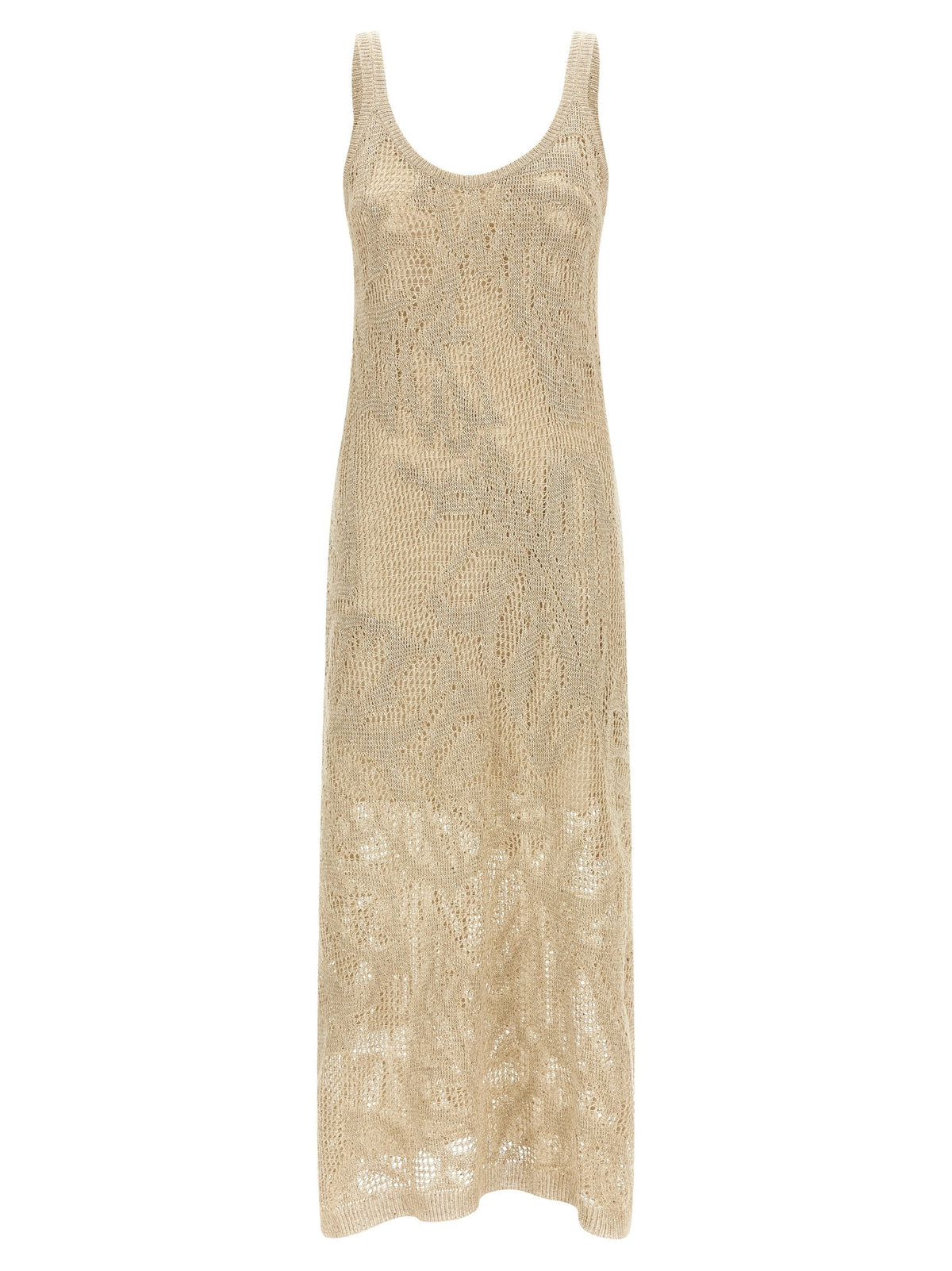 Beige Linen Long Dress