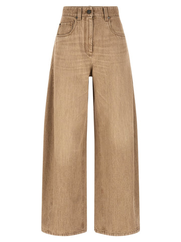 Beige Cotton Jeans Denim