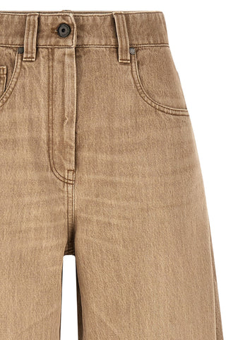 Beige Cotton Jeans Denim