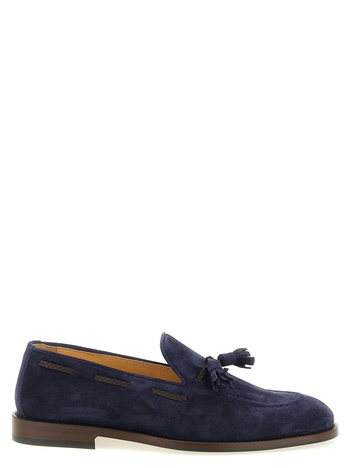 Blue Calfskin Slip-On Loafers
